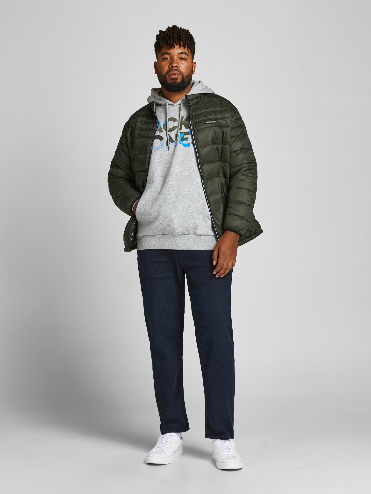 Chandail à capuchon Jack & Jones Soldier light grey melange