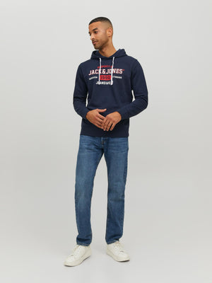 Chandail à capuchon Jack & Jones Stamp Navy Blazer