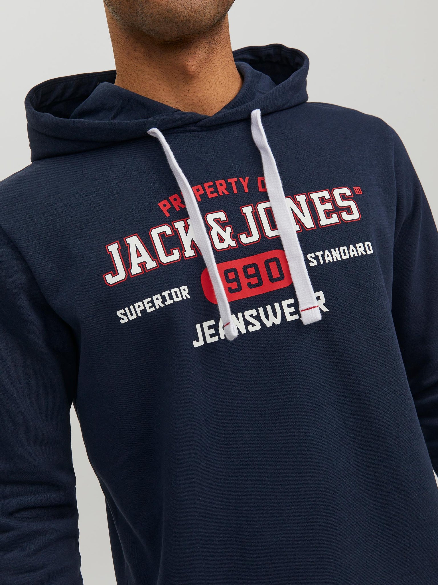 Chandail à capuchon Jack & Jones Stamp Navy Blazer