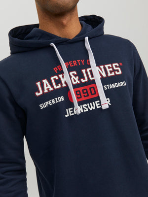 Chandail à capuchon Jack & Jones Stamp Navy Blazer