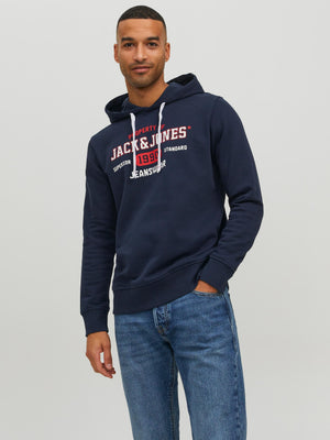 Chandail à capuchon Jack & Jones Stamp Navy Blazer