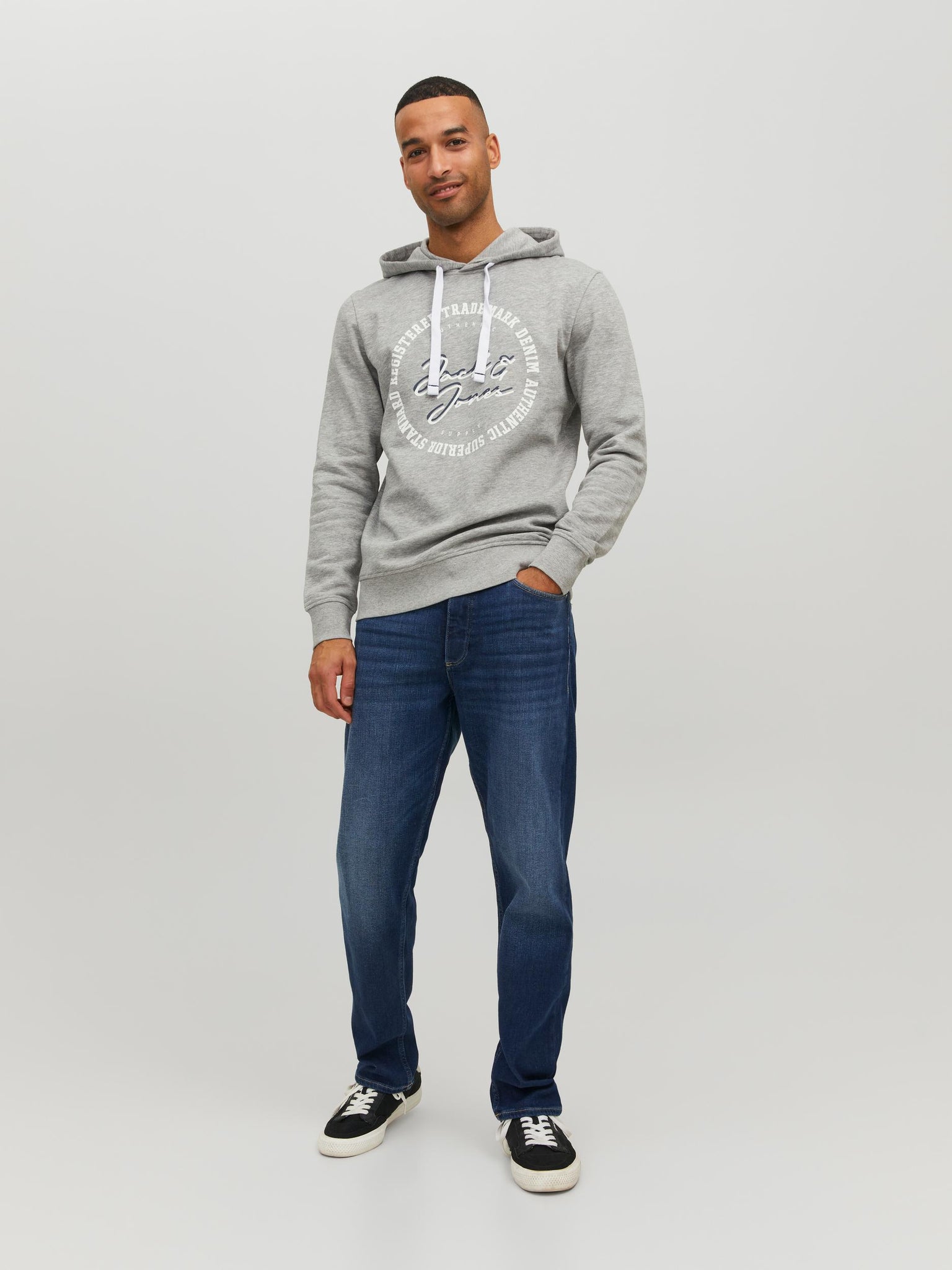 Chandail à capuchon Jack & Jones Stamp Grey