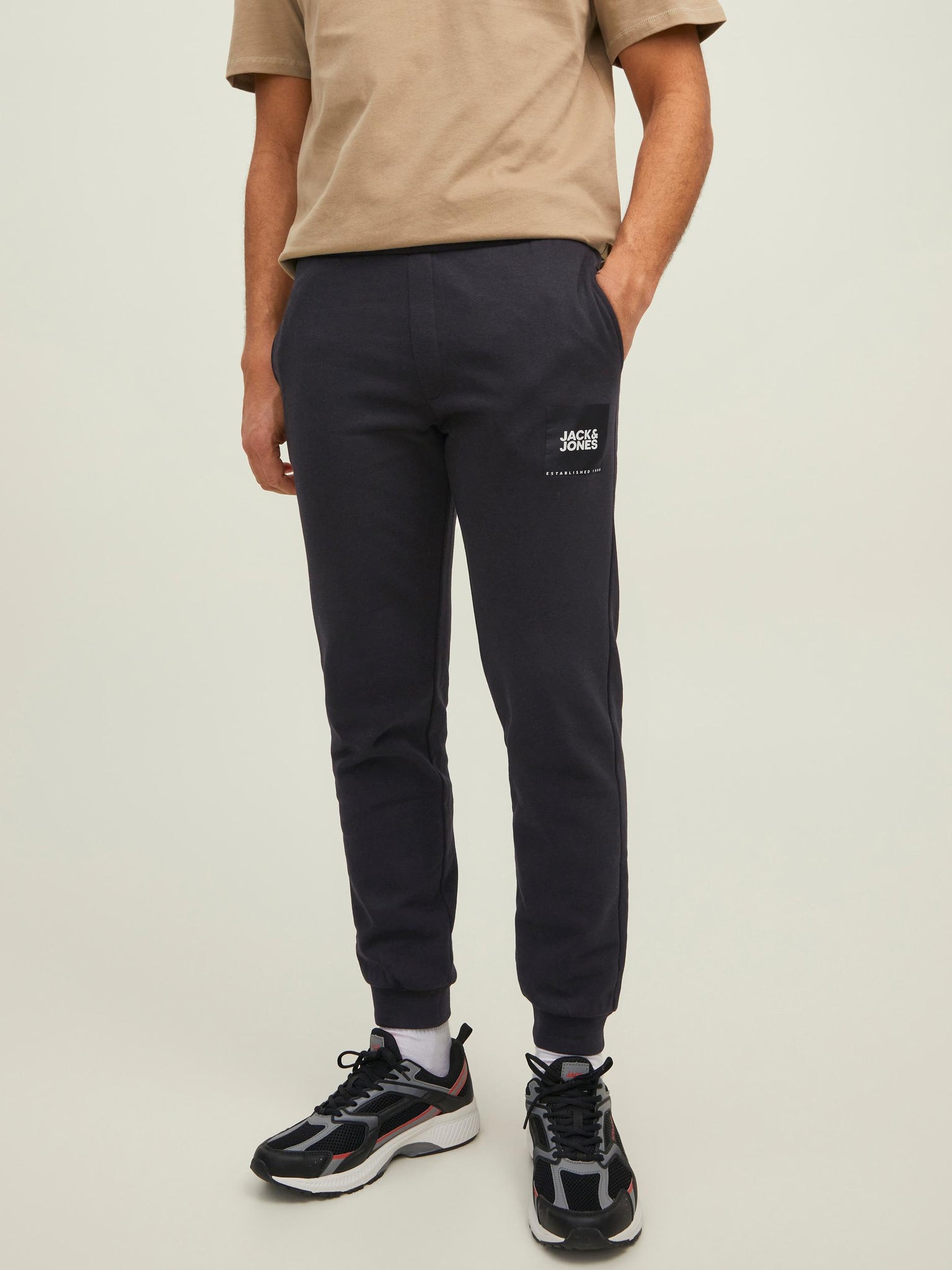 Pantalon de coton ouaté Jack & Jones Gordon Lock Black