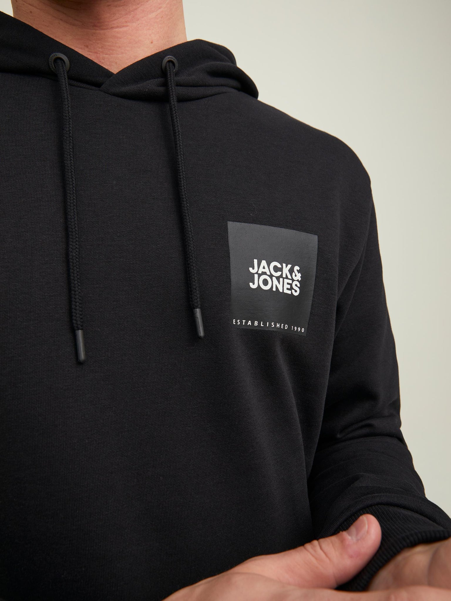 Chandail à capuchon Jack & Jones Lock Hood Noir