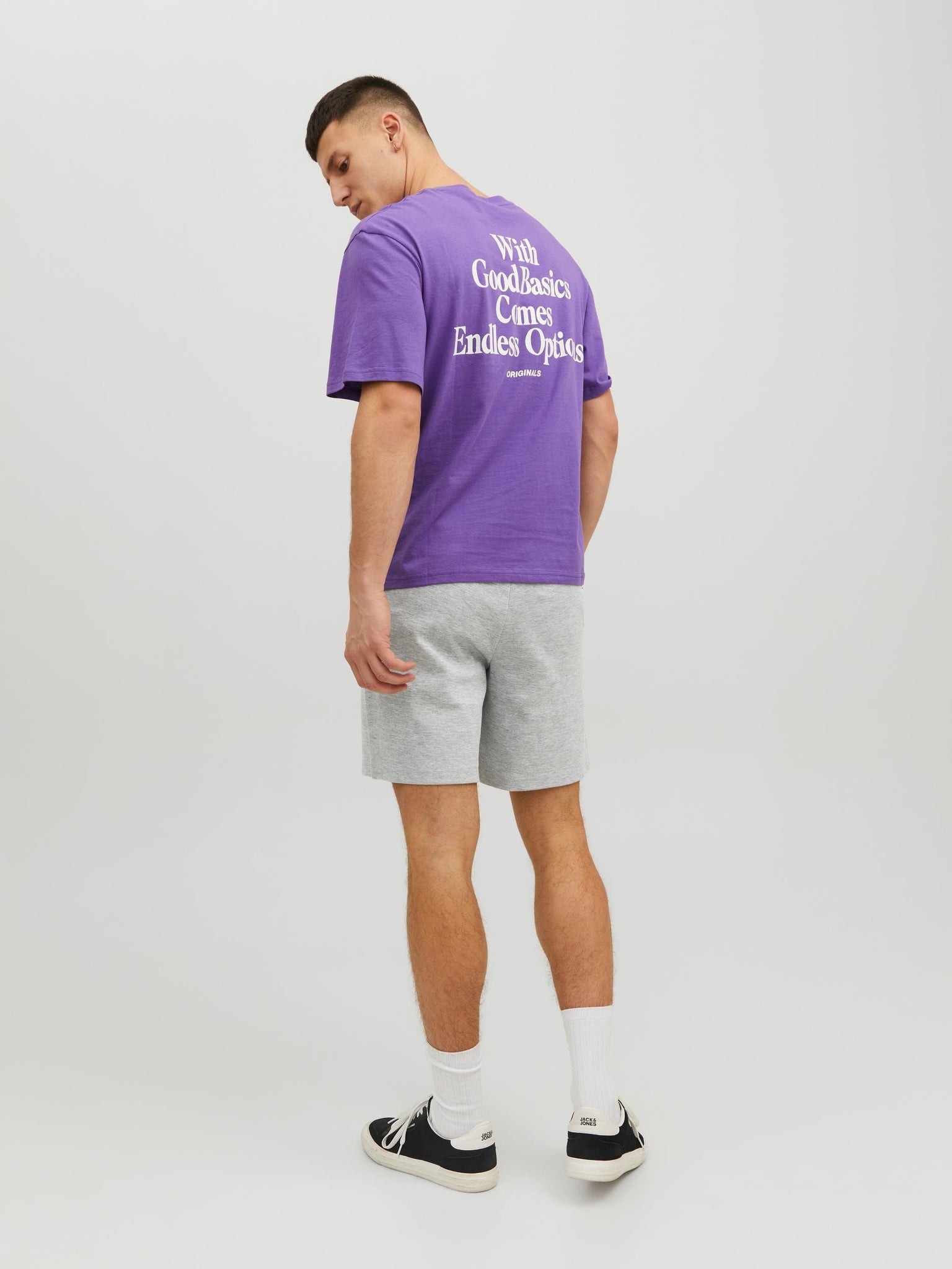 Short de coton ouaté Jack & Jones basic Nafa light grey melange