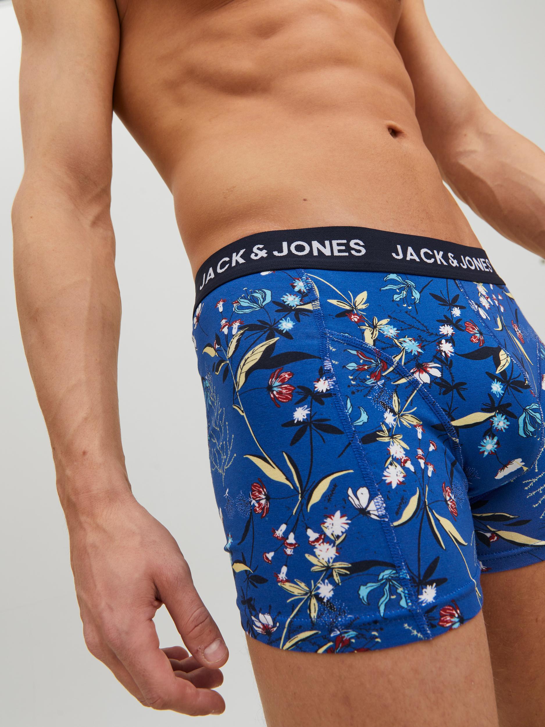 Short boxer Small flower blue lolite Jack Jones Mesbobettes