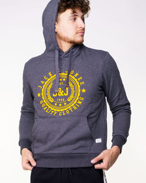 Chandail à capuchon Jack & Jones Flocker Dark Grey Melange