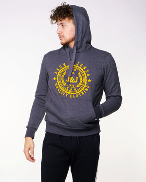 Chandail à capuchon Jack & Jones Flocker Dark Grey Melange