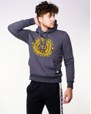 Chandail à capuchon Jack & Jones Flocker Dark Grey Melange