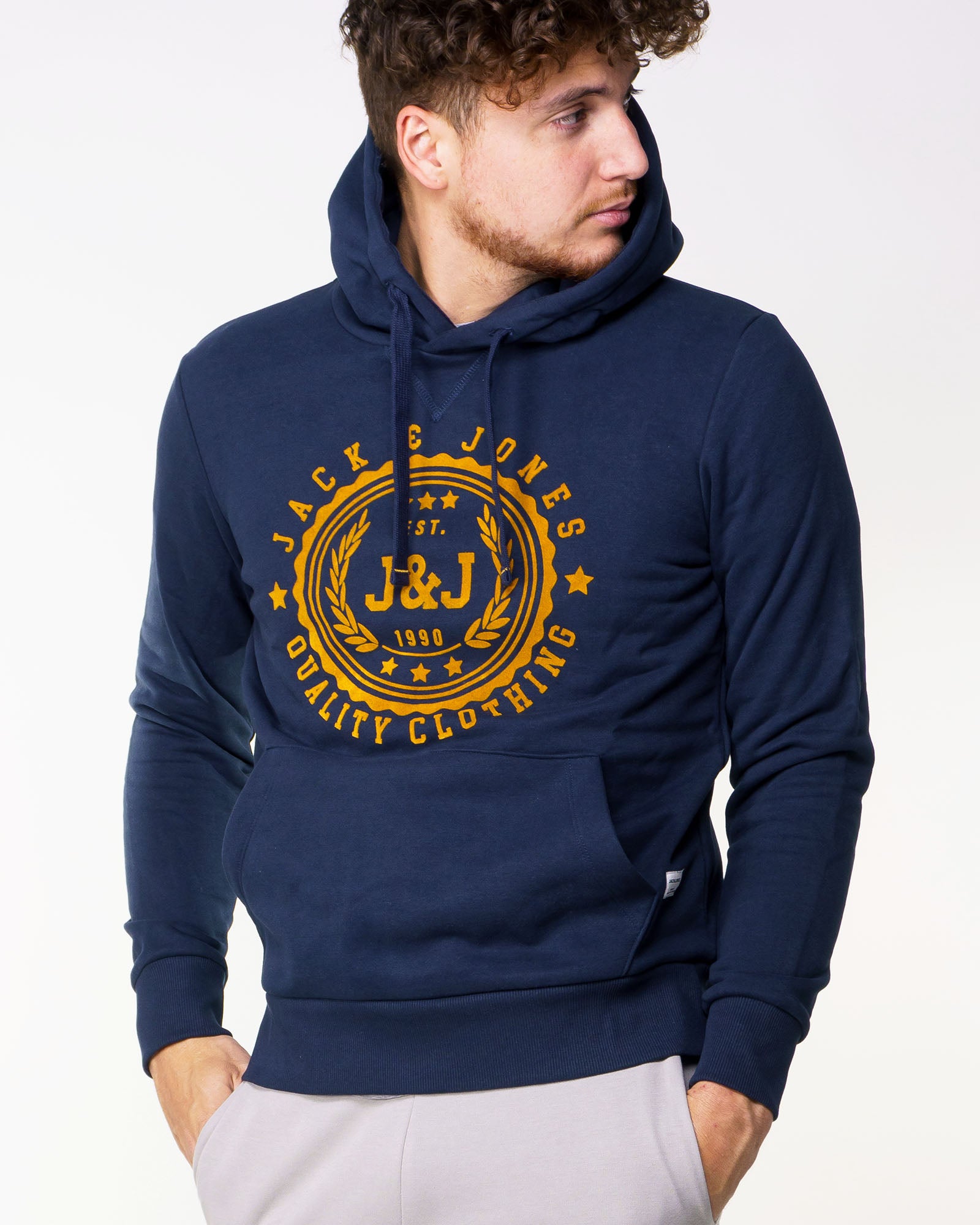 Chandail à capuchon Jack & Jones Flocker Navy Blazer