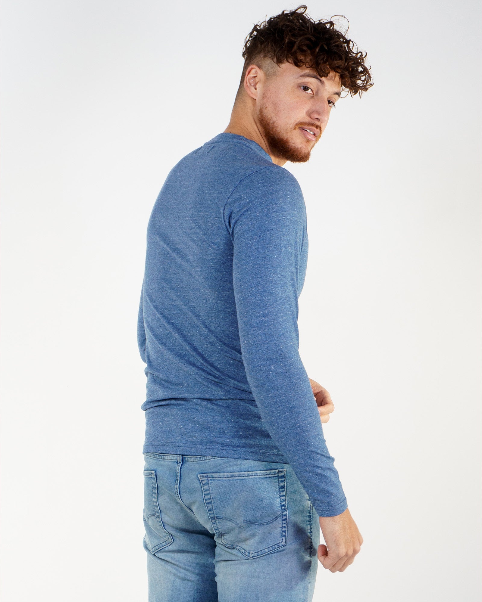 Chandail à manches longues Jack & Jones Henley Navy Blazer