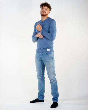Chandail à manches longues Jack & Jones Henley Navy Blazer