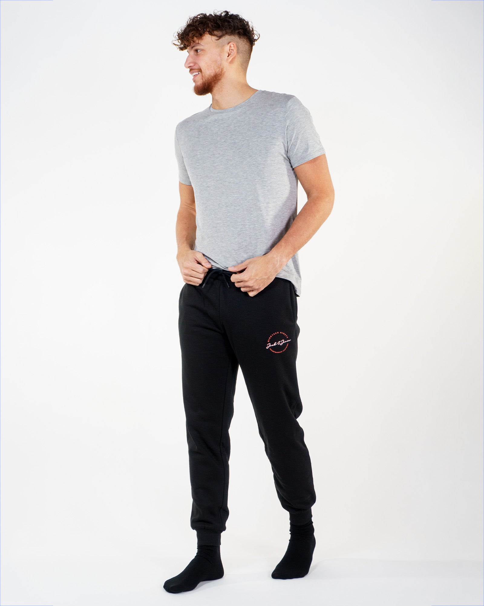 Pantalon de coton ouaté Jack & Jones Gordon Stamp Nafa