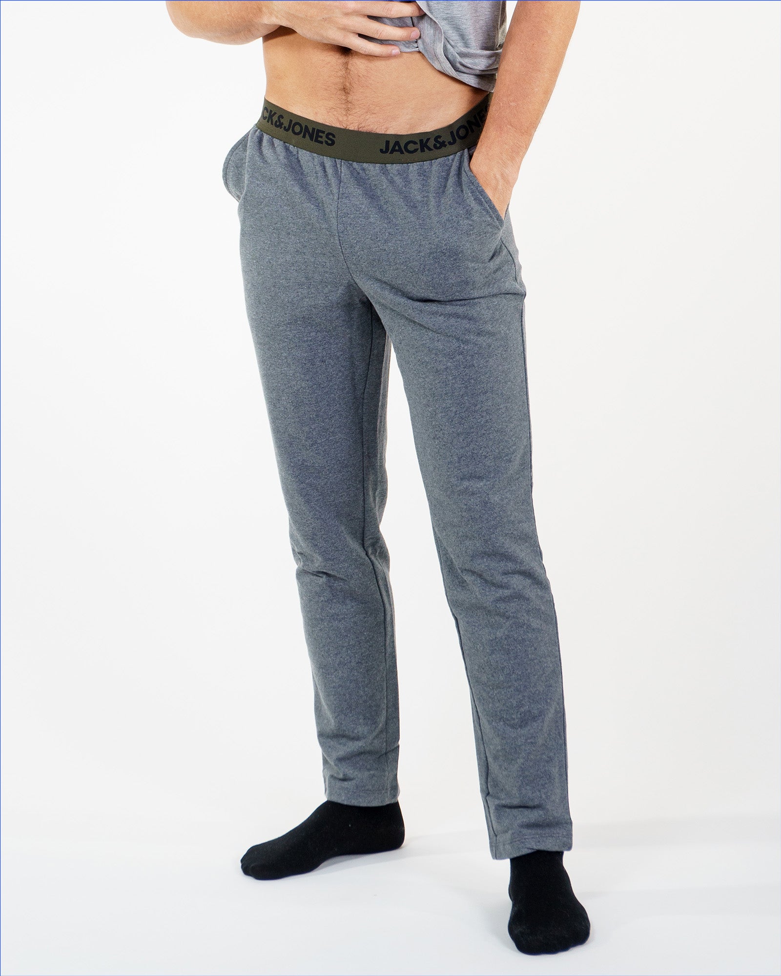 Jack &amp; Jones Basic Dark Gray Melange Pajama Pants