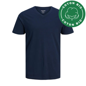 T-shirt Jack & Jones Organic Basic V-neck Bleu Marin