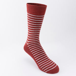 Pair of Jack &amp; Jones Thin Strip Brick Red socks