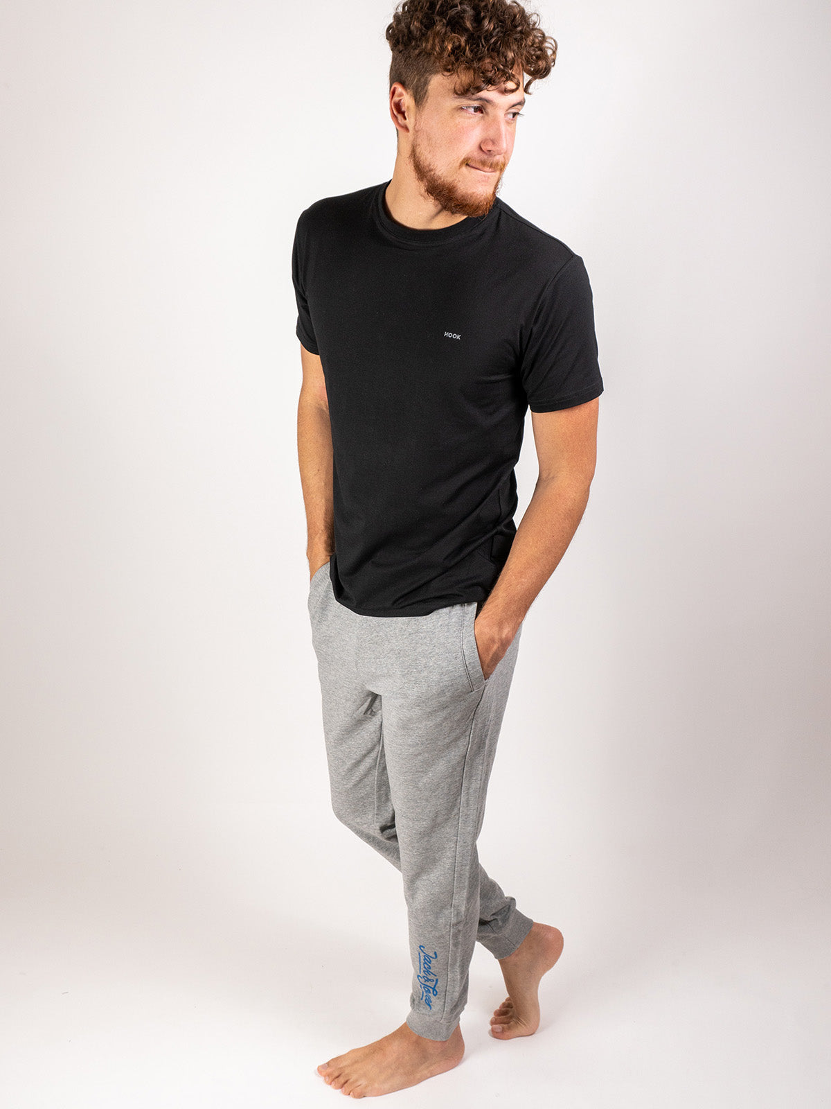 Pantalon de coton ouaté Jack & Jones Chip light grey melange