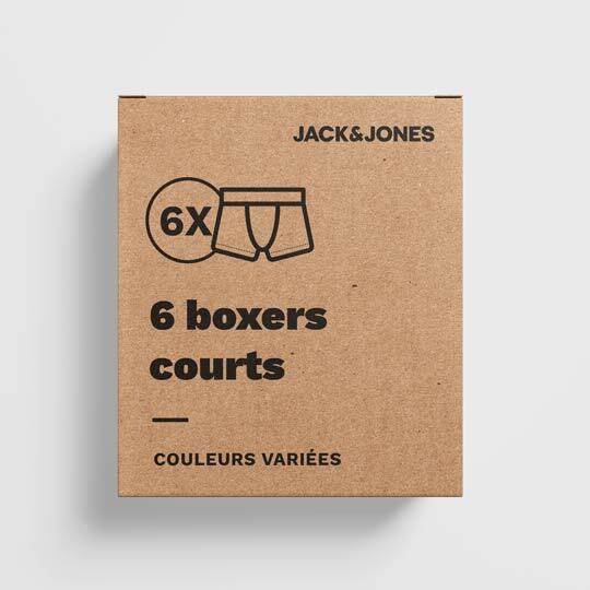 Pack de 6 boxers courts Jack & Jones - Couleurs variées