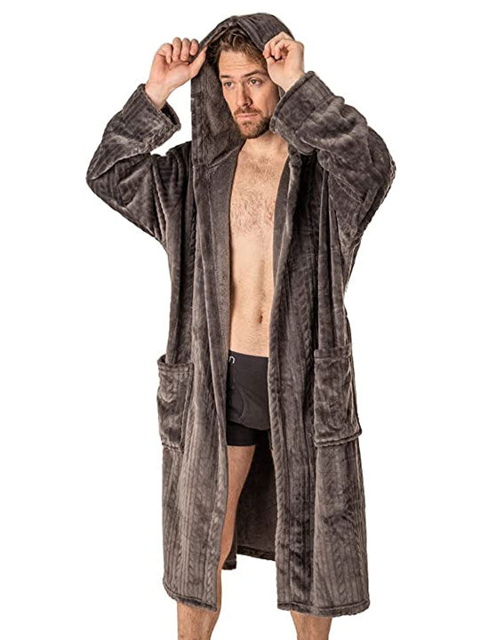 Robe de Chambre Wanted charcoal avec capuchon