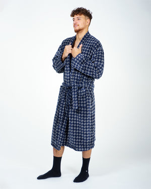 Robe de chambre Majestic Navy Houndstooth