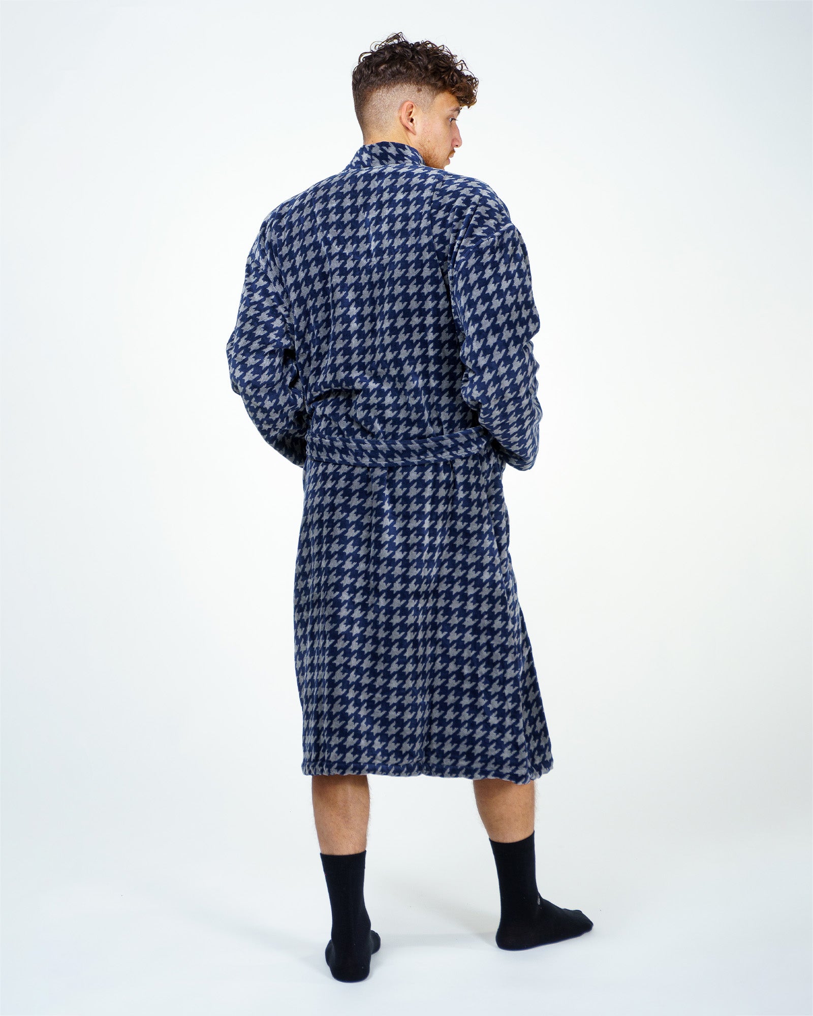 Robe de chambre Majestic Navy Houndstooth