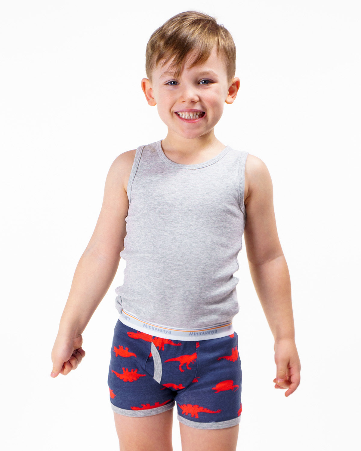 Boxer Mininuanya Kids Red dinosaurs