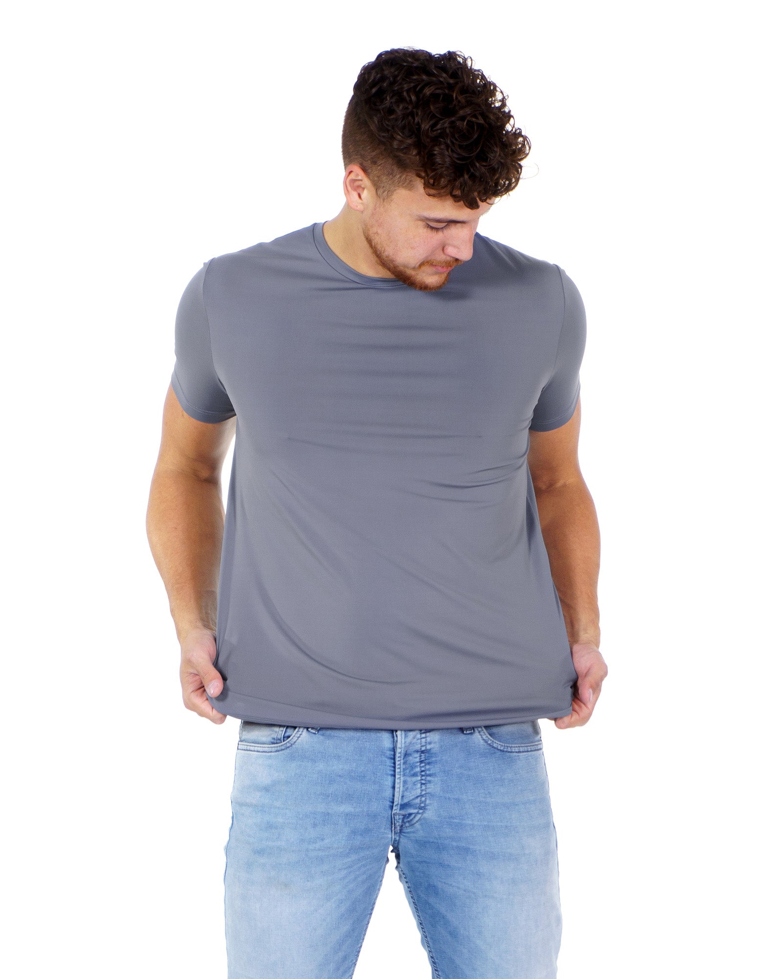 Nu Crisp gray microfiber t-shirt