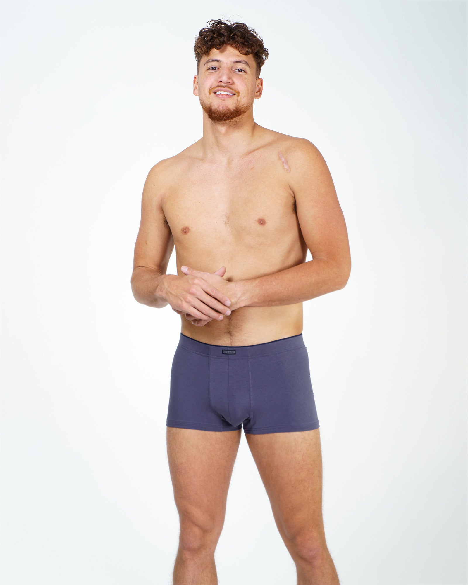 Blue boxer shorts  Naked – Mesbobettes