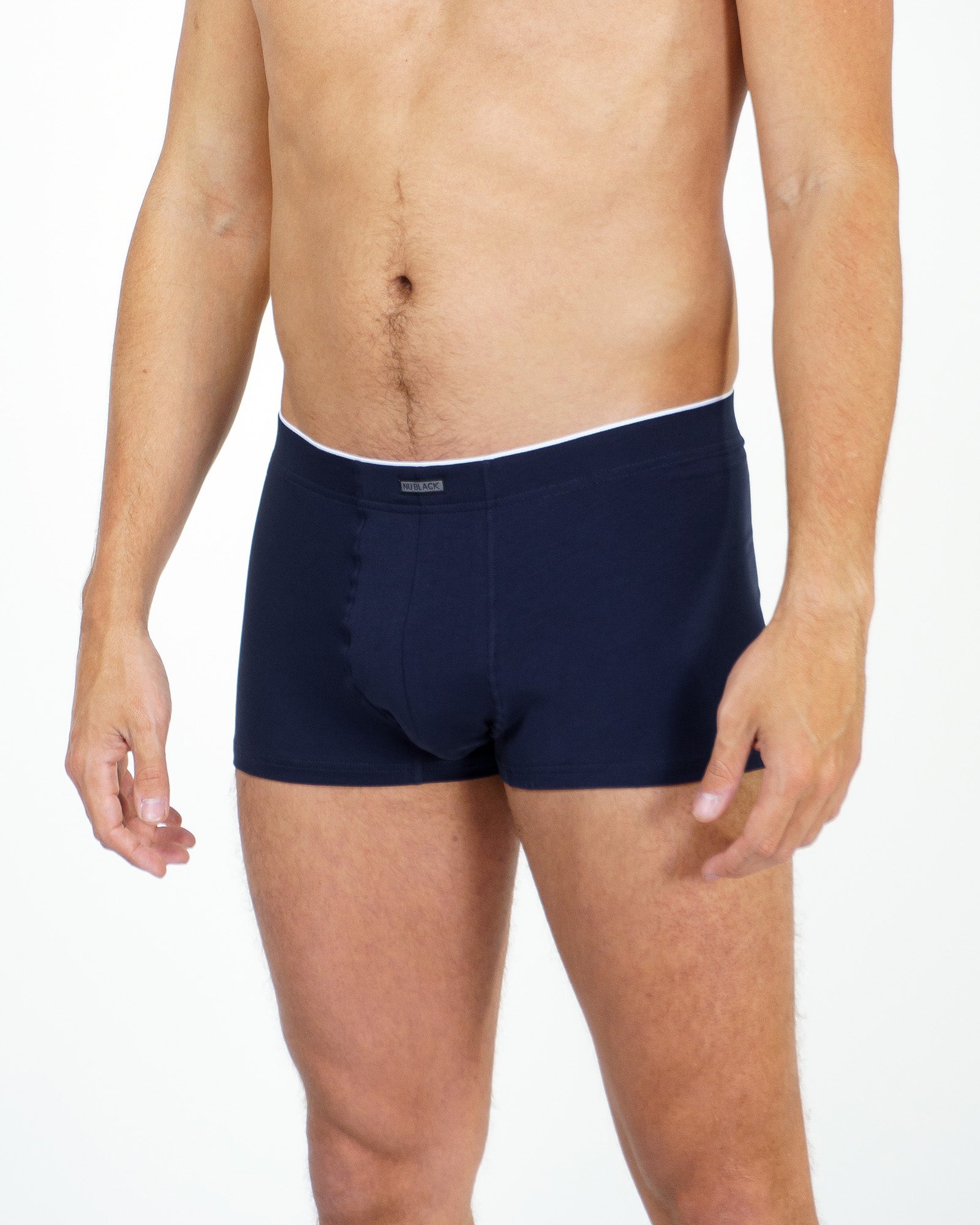 Boxer court Nu Pima coton bleu marin