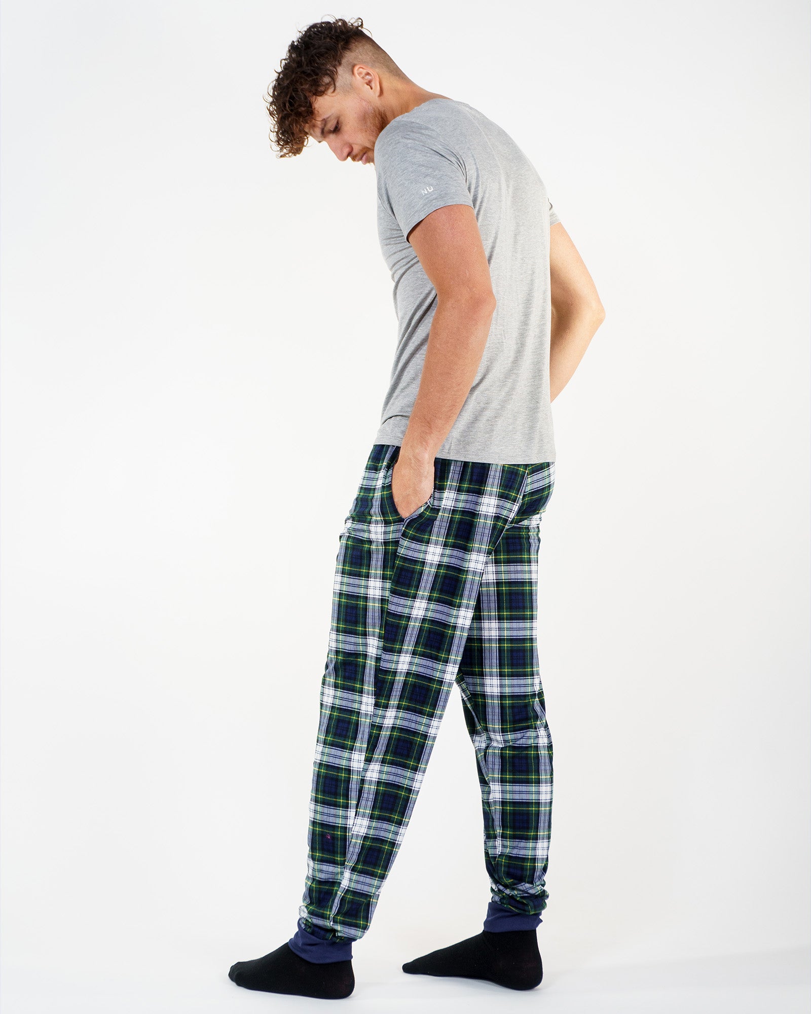 Nude Malone Tartan Pajama Pants Green