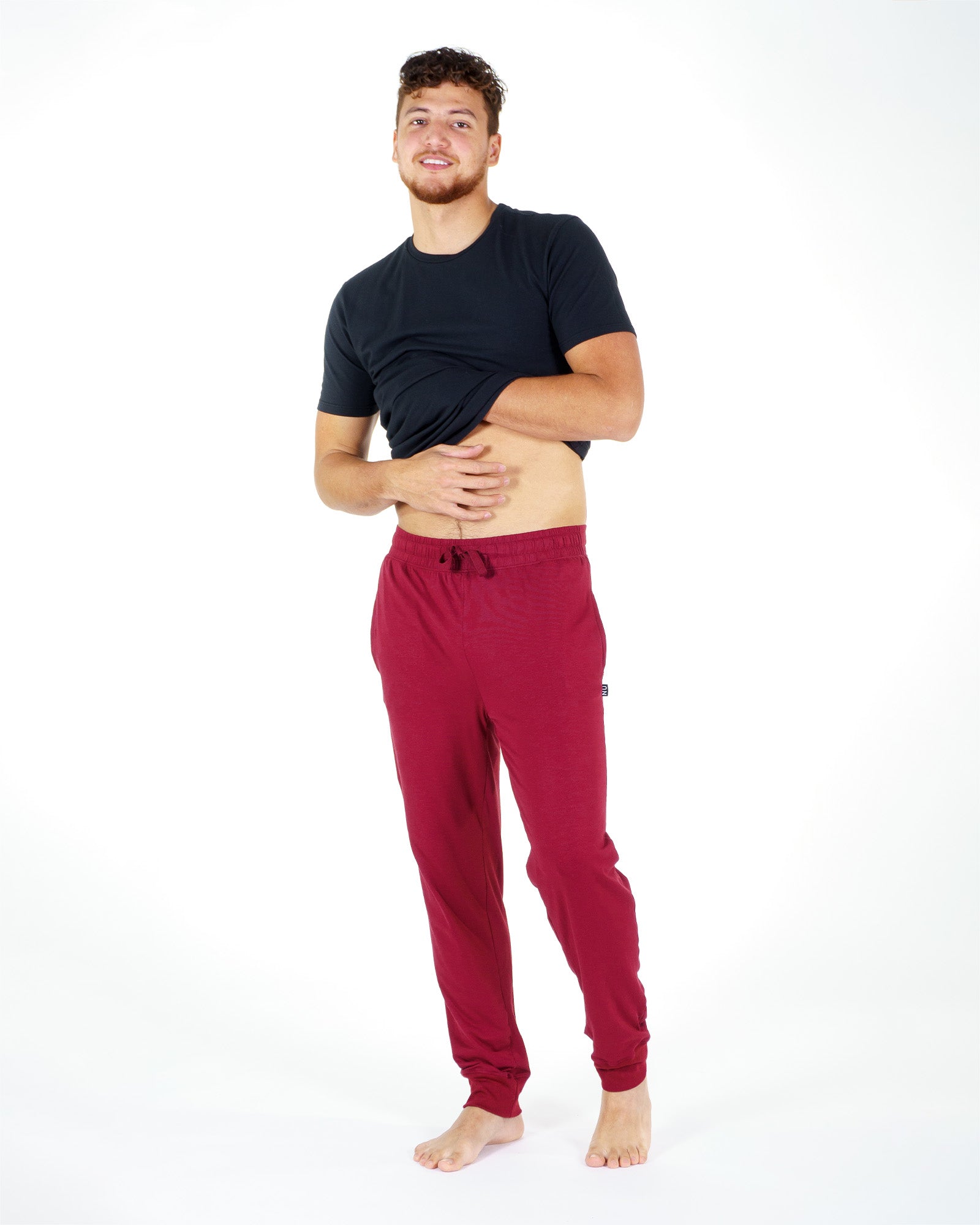 Pantalon Nu Perfect en Coton Burgundy