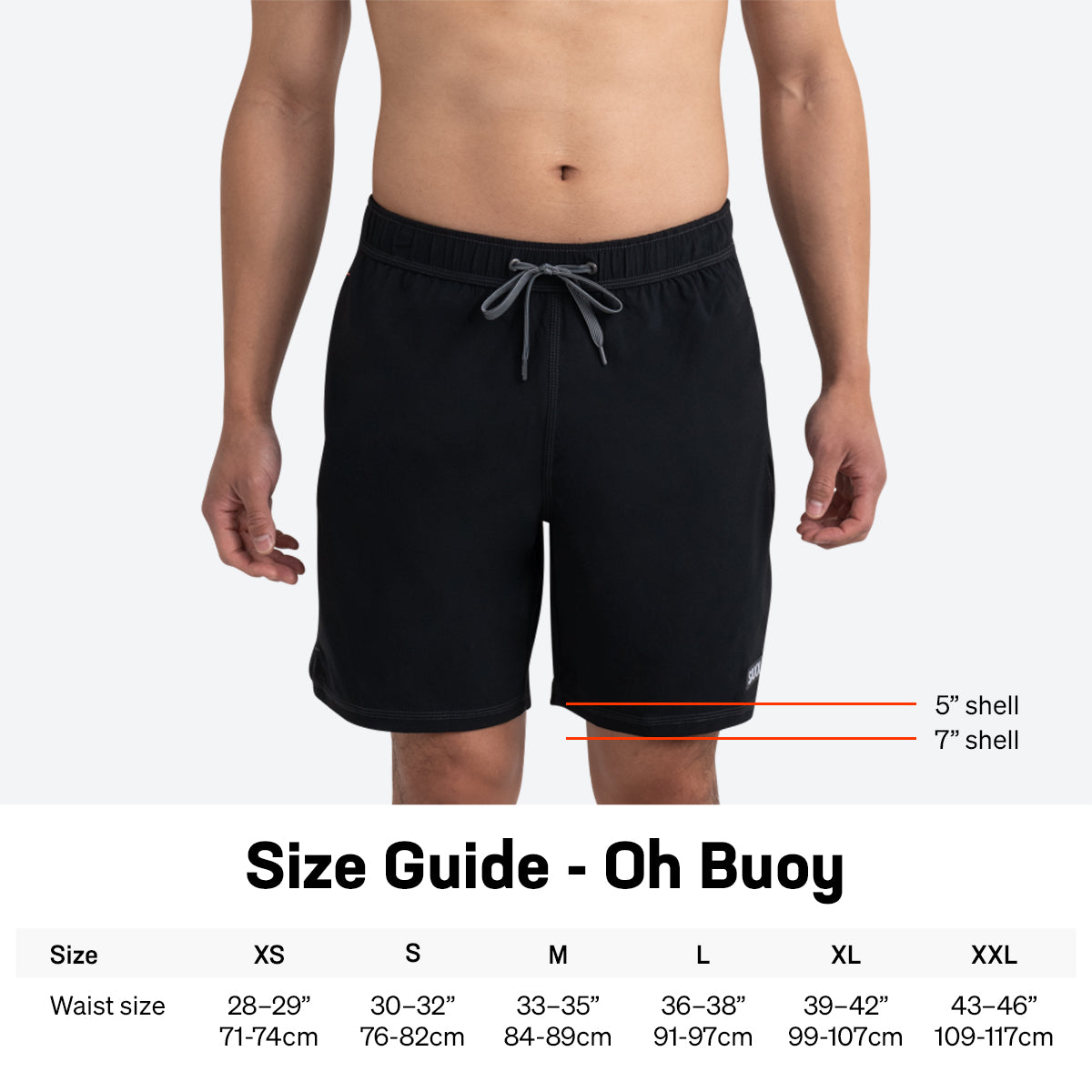 Maillot de bain Saxx Oh Buoy 2in1 VOLLEY 5" Cargo Grey