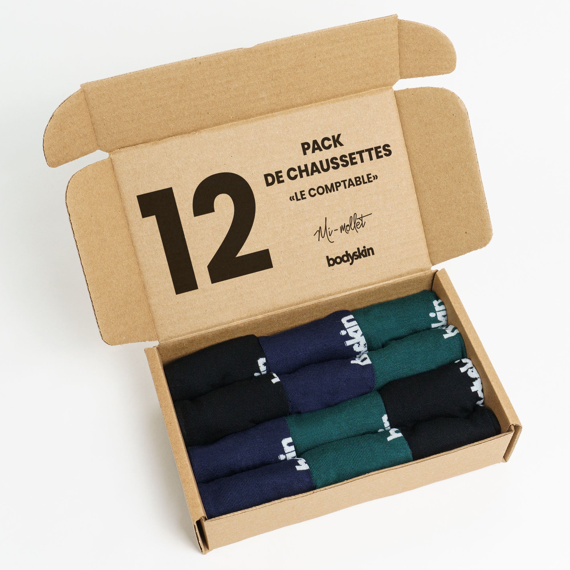 The "The Accountant" Pack 12 pairs of selected Bodyskin socks