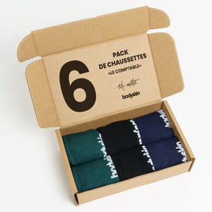 Le Pack «Le Comptable» 6 paires de chaussettes sélectionnées
