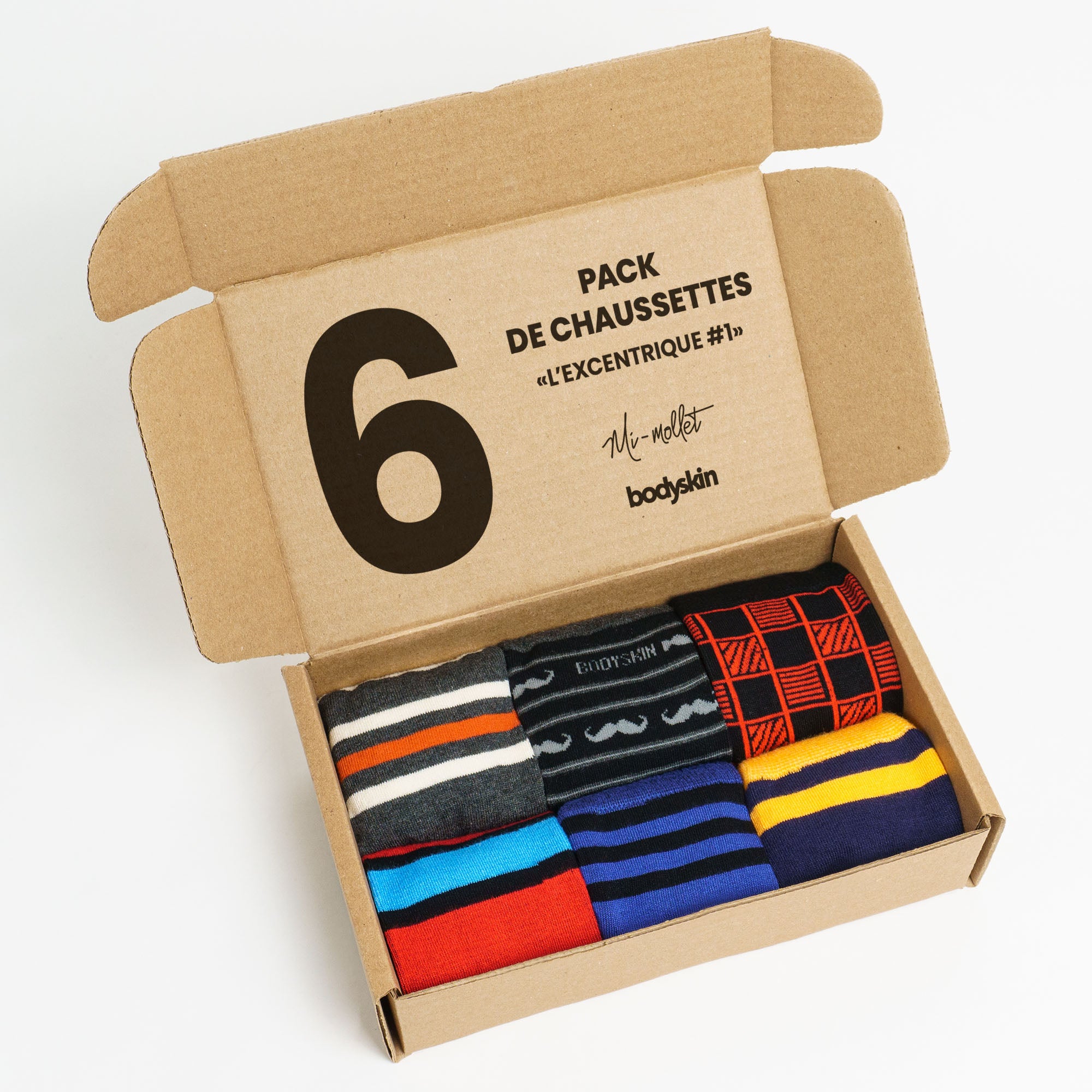 The “The Eccentric” Pack 6 pairs of selected Bodyskin socks