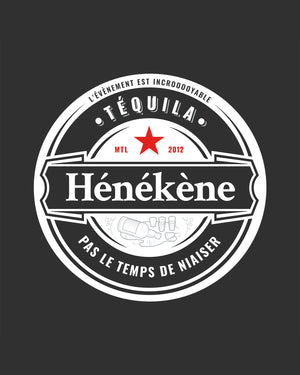 Phoque Apparel - T-shirt : Charcoal "Tequila Hénékène pas le temps de niaiser"