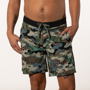 Saxx - Betawave 2n1 Boardie 17" Swimsuit : Green Jungle Camo