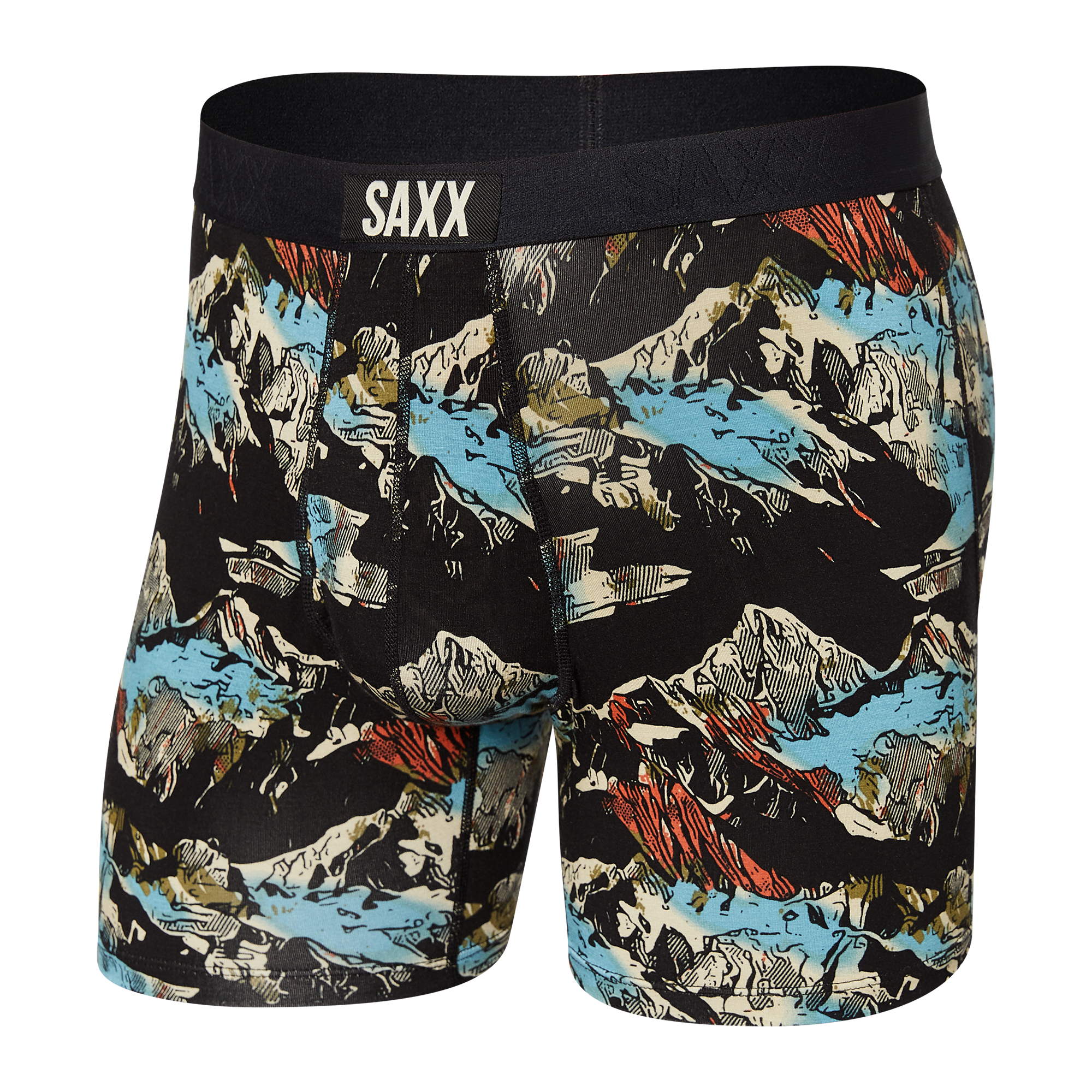 Ultra Boxer Brief with opening Black Mountainscape