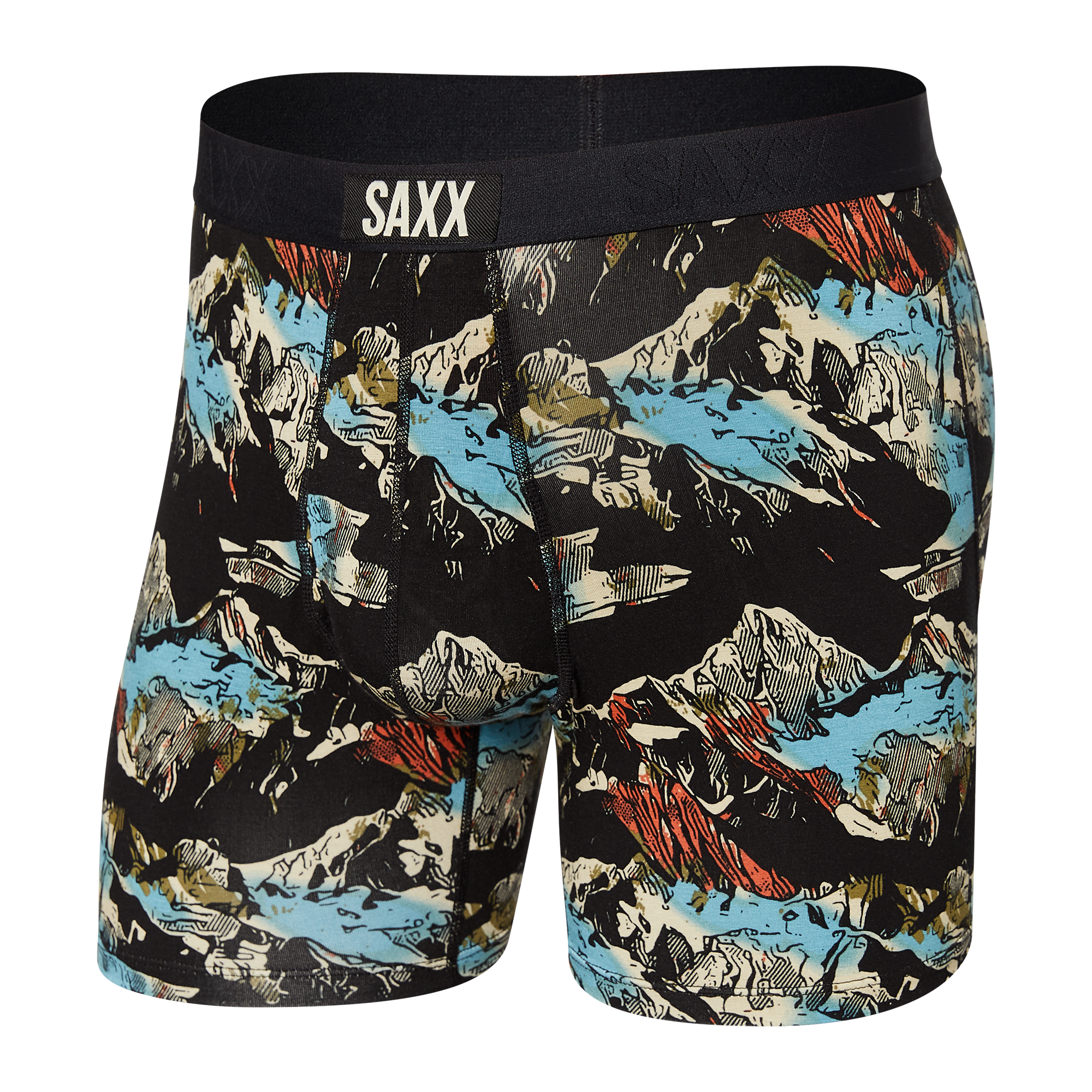 Boxer Saxx Ultra Black Mountainscape avec ouverture