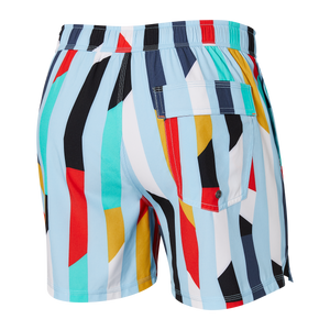 Maillot de bain Saxx Oh Buoy 2in1 VOLLEY 5" Cutwork Stripe Airy Blue