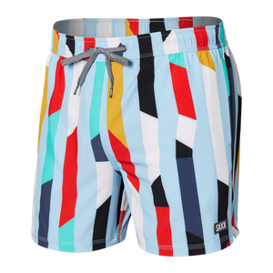 Maillot de bain Saxx Oh Buoy 2in1 VOLLEY 5" Cutwork Stripe Airy Blue