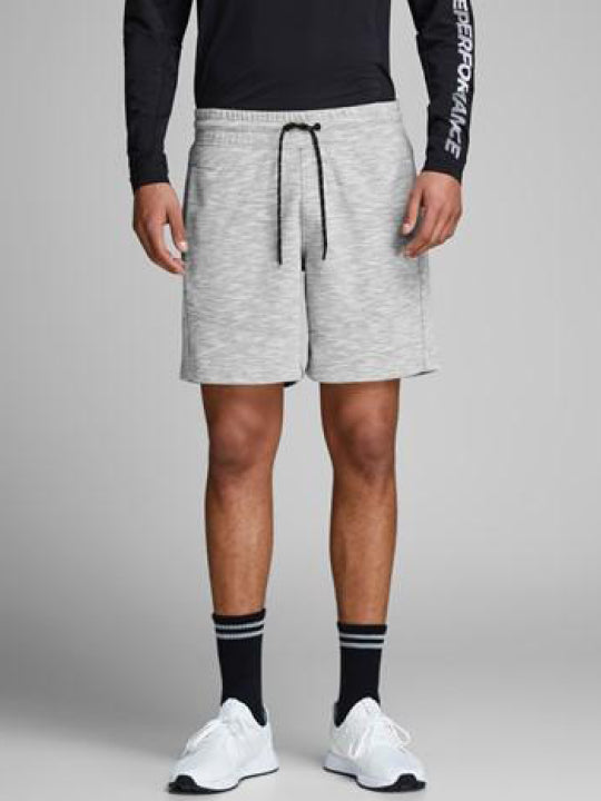 Jack &amp; Jones Jjimel white melange hoodie shorts