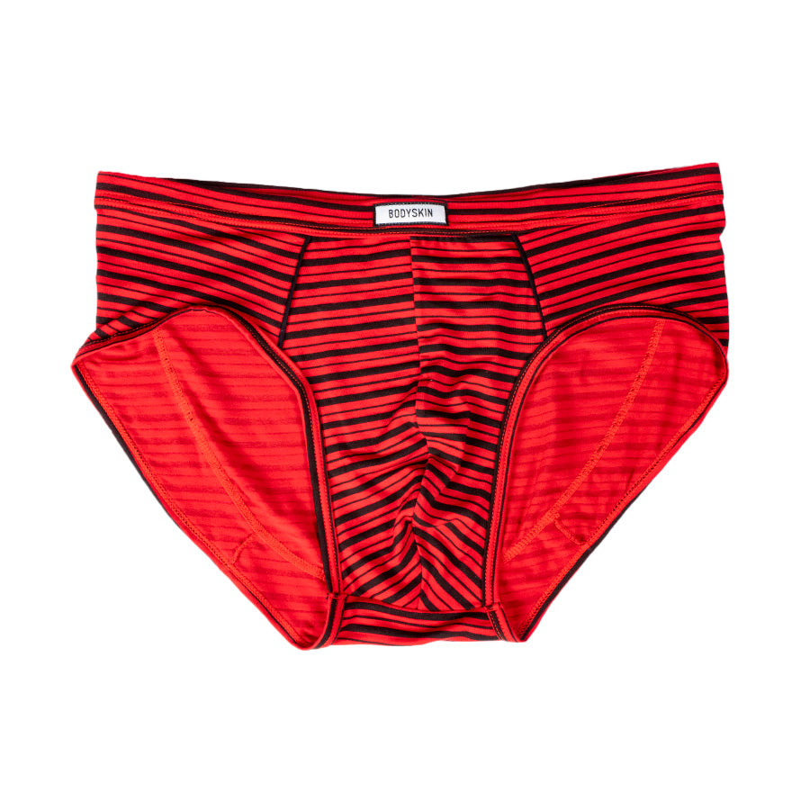 Red Bodyskin brief with lines – Mesbobettes