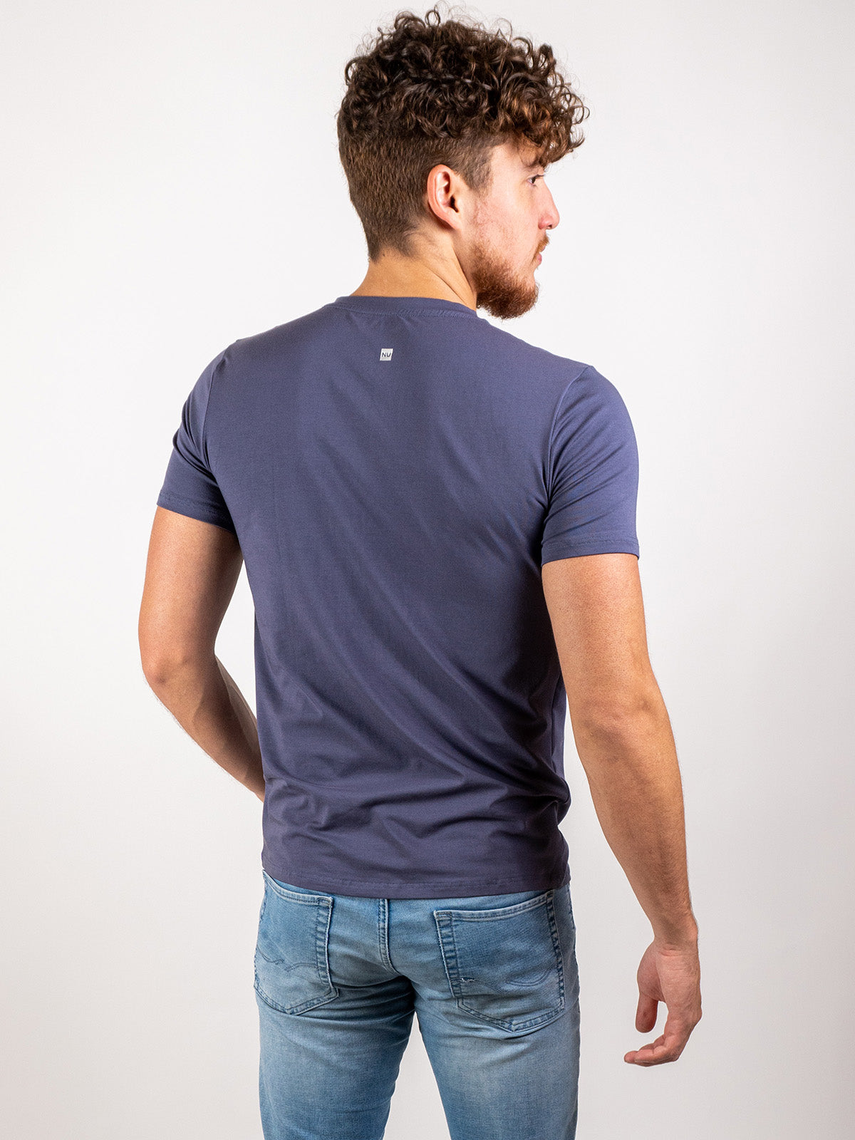 T-shirt Nu Pima coton bleu acier