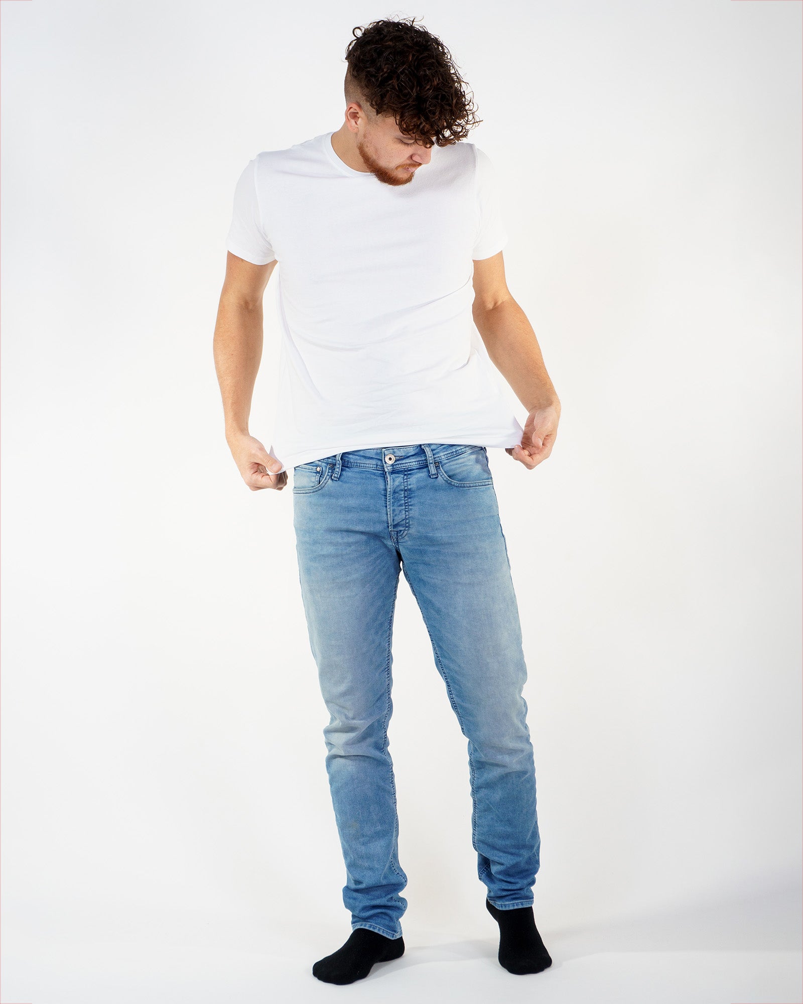 T-shirt Threadbare Col V Blanc