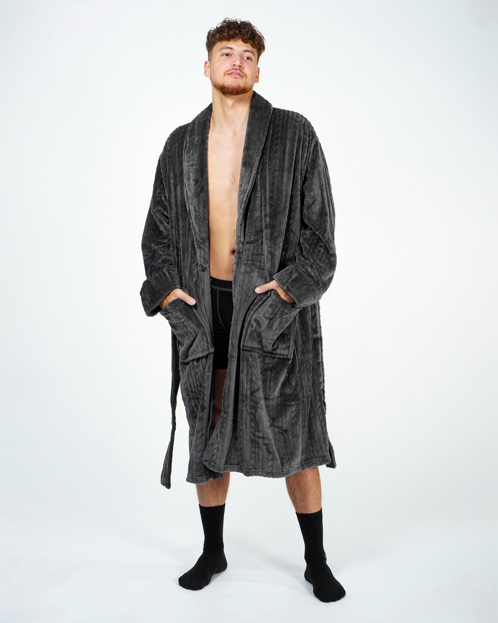 Dressing gown Wanted cable Gray