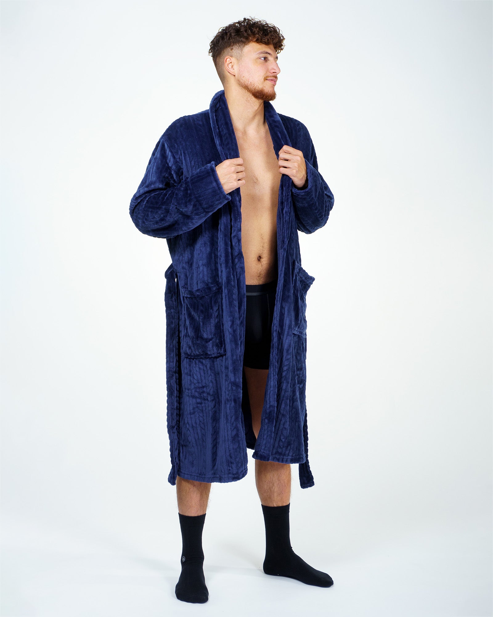 Robe de chambre Wanted cable Navy