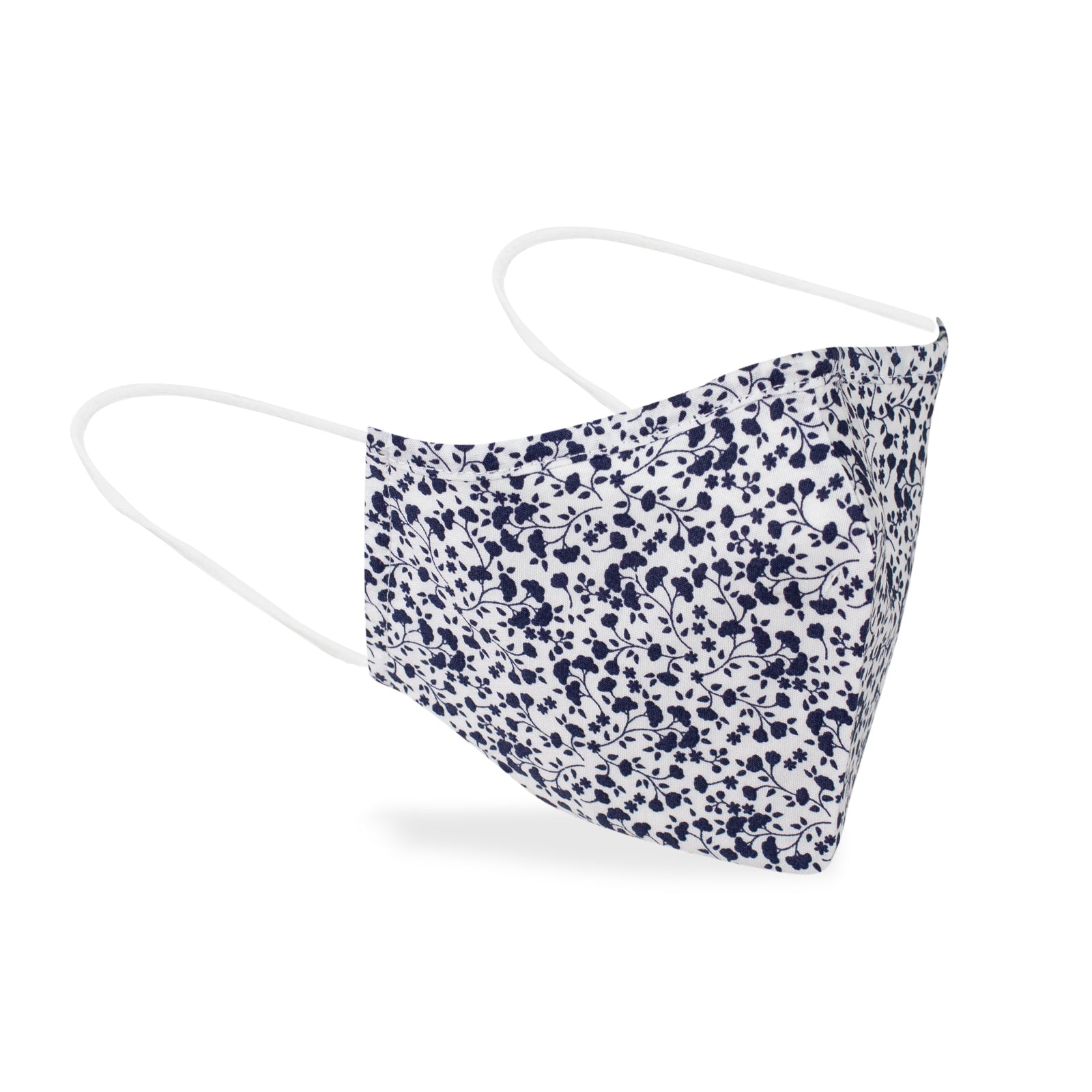 Masque en tissus lavable blanc motifs jardin