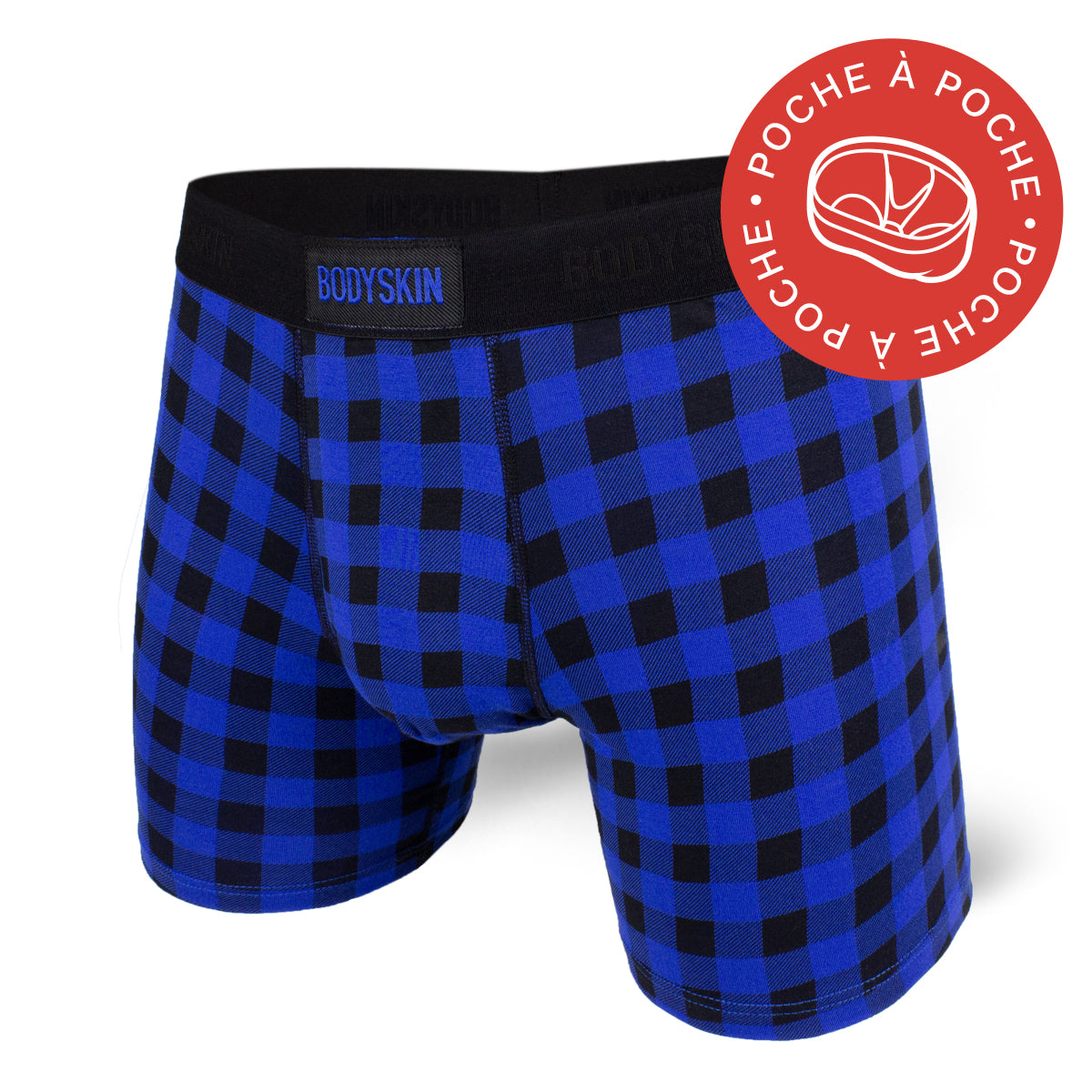 Boxer Bodyskin Lucky avec poche blue check