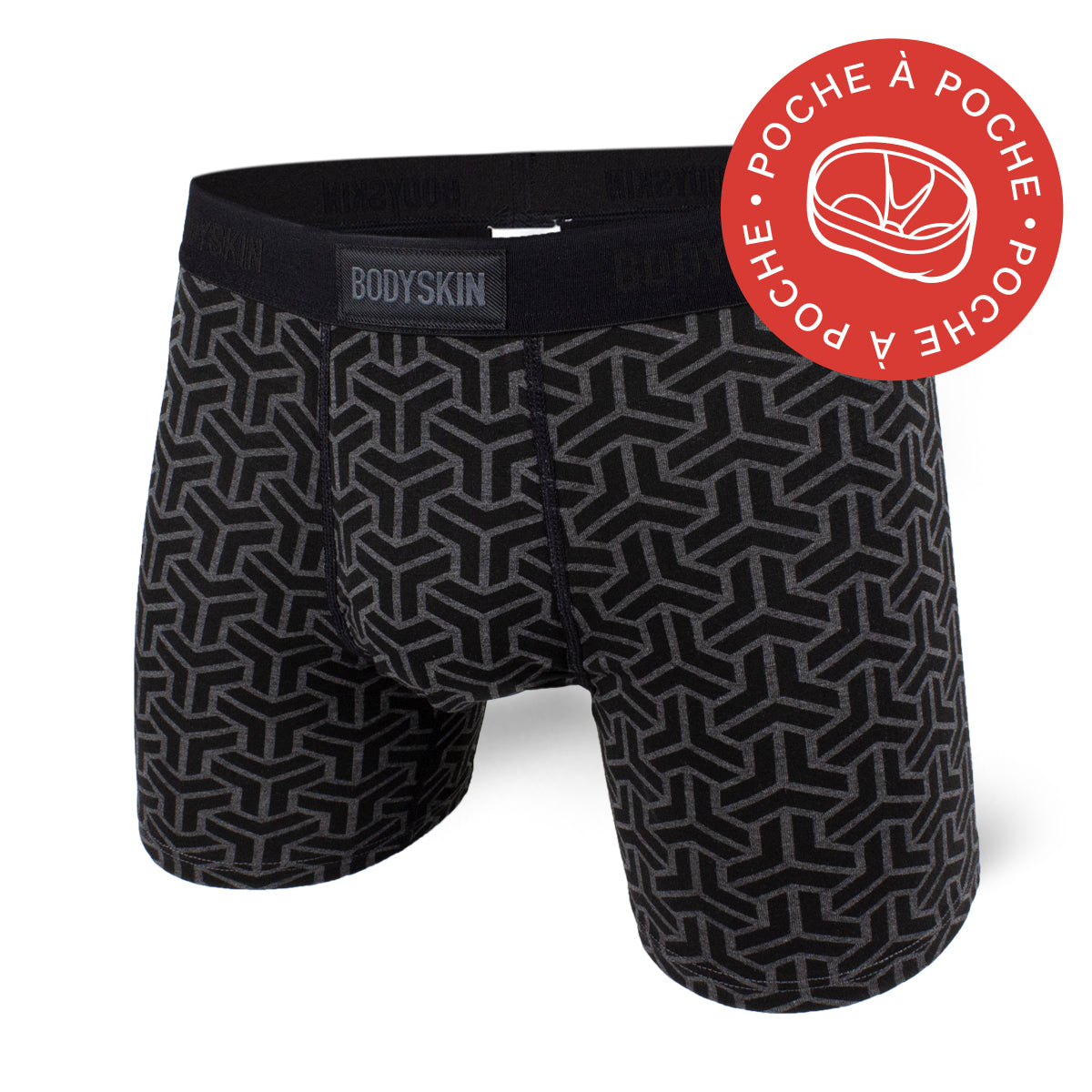 Boxer Bodyskin Lucky avec poche Geo charcoal
